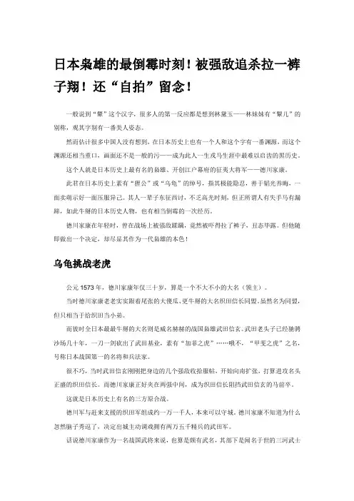 日本幕府将军德川家康最不希望被人知道的黑历史