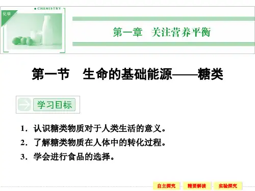 1.1-生命的基础能源——糖类-课件(人教版选修1)