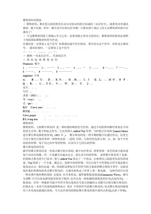 摩斯密码对照表 3