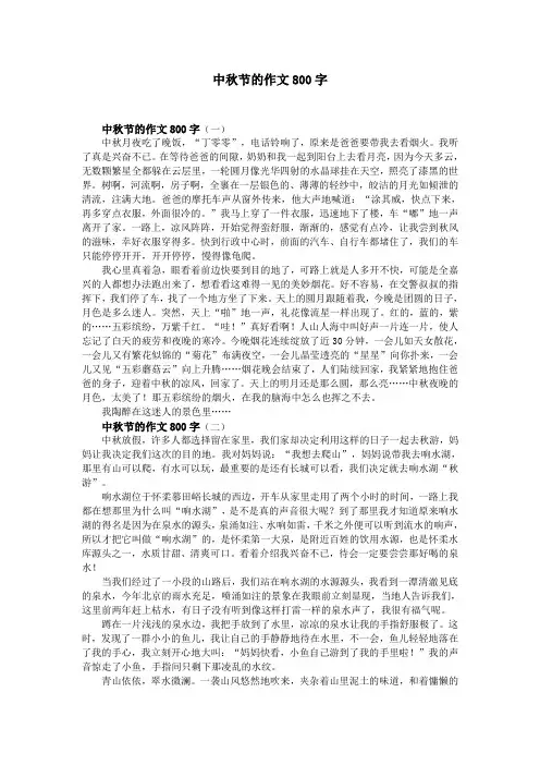 中秋节的作文800字