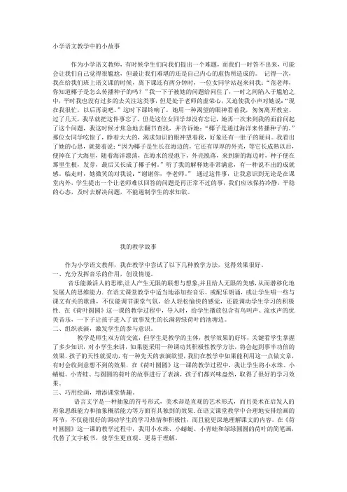 小学语文教学中的小故事