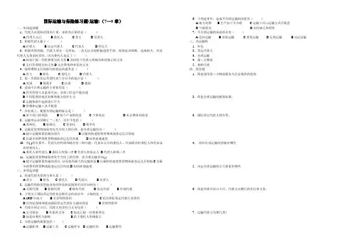 国际运输与保险练习题(运输)(7—8章)