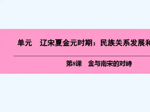 七年级历史下册 第二单元 辽宋夏金元时期 民族关系发展和社会变化 第8课 金与南宋的对峙 新人教版