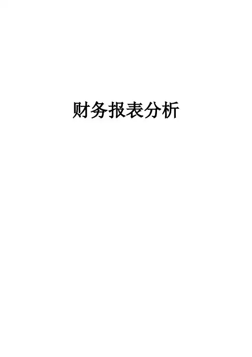 财务报表分析模板
