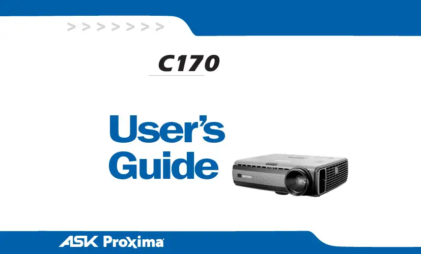 ASK Proxima C170投影机说明书