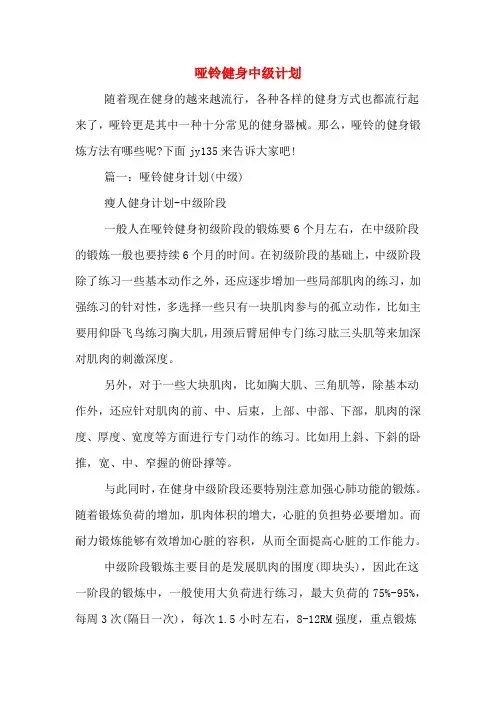 哑铃健身中级计划