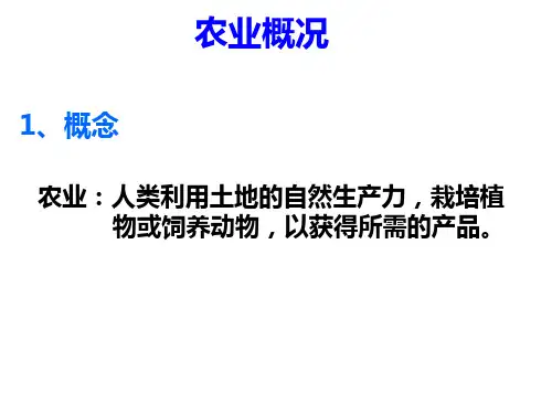 3.1 农业的区位选择
