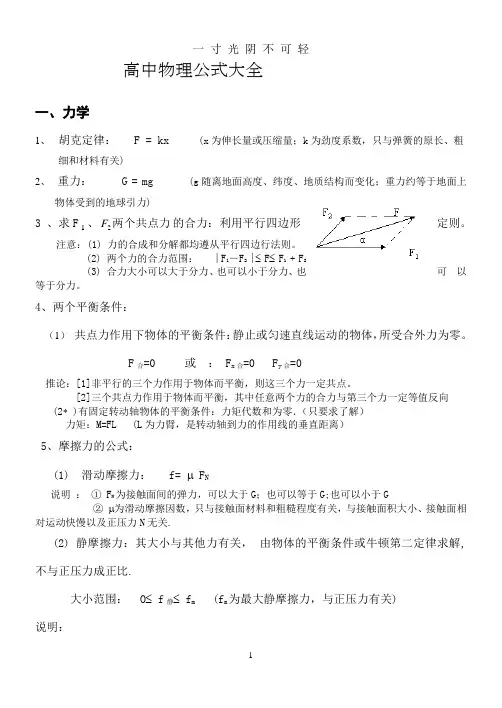 最全高中物理公式大全.doc