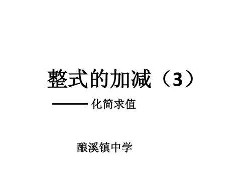 2.5整式的加减 课件(七年级湘教版上册)