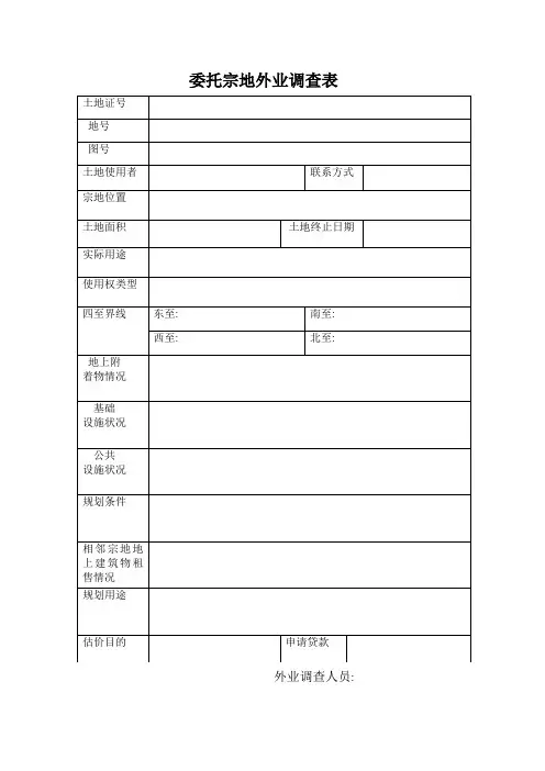 土地外业调查表