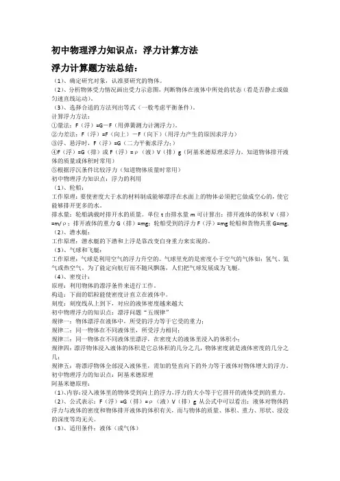 初中物理知识点