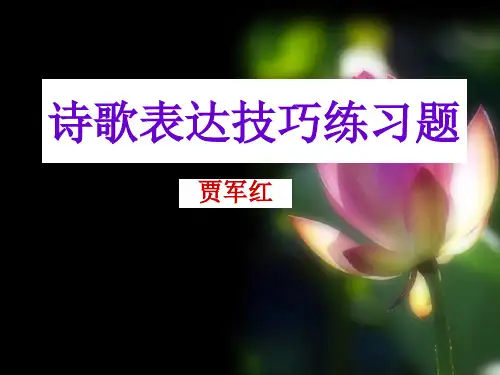 诗歌表达技巧练习题
