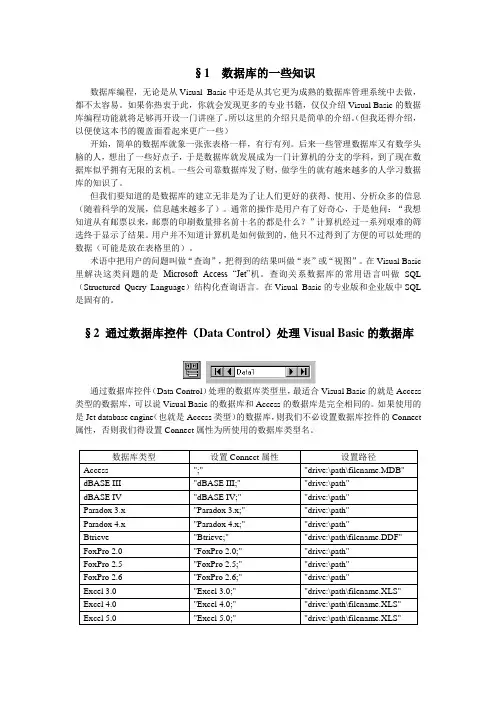 Visual Basic的数据库