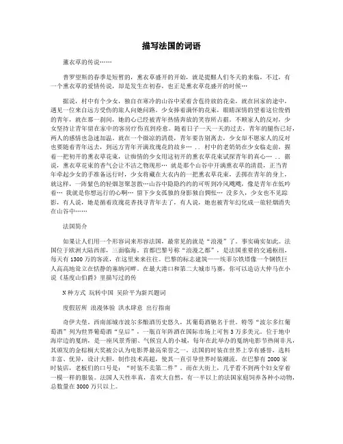 描写法国的词语