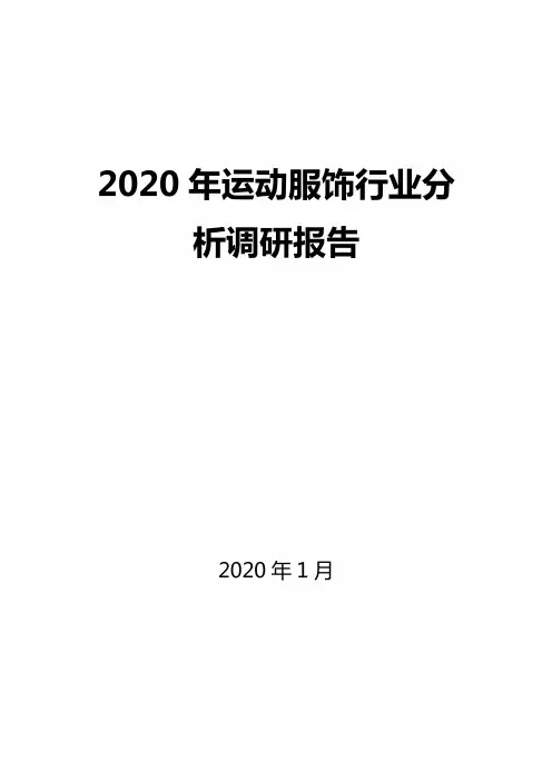 2020运动服饰行业分析调研