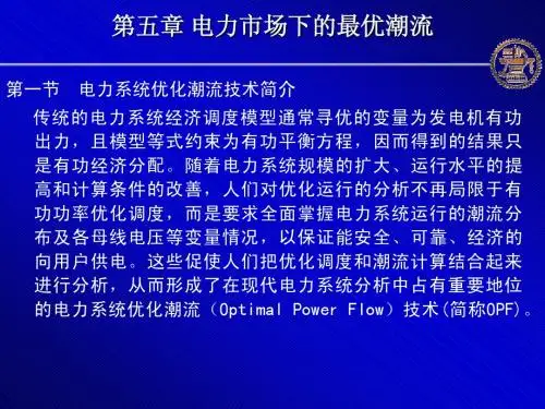 第五章 电力市场下的最优潮流