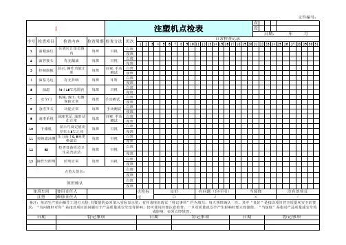 注塑机点检表