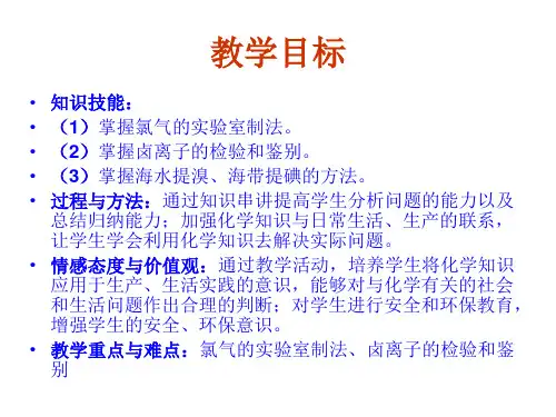 氯气实验室制法及氯离子检验