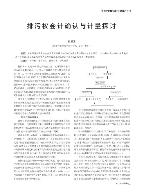 排污权会计确认计量