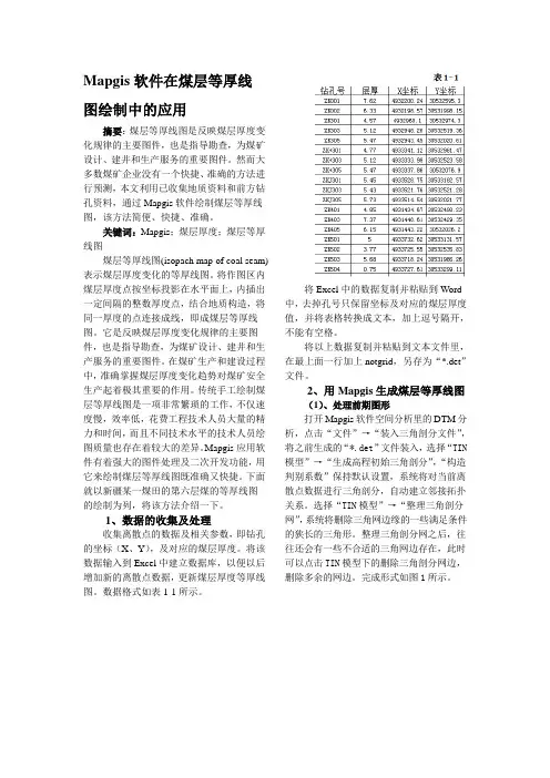Mapgis软件在煤层等厚线图绘制中的应用