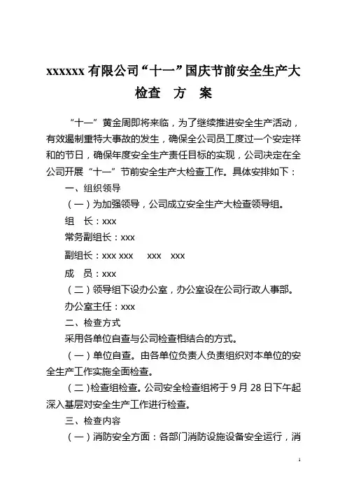节前安全生产大检查