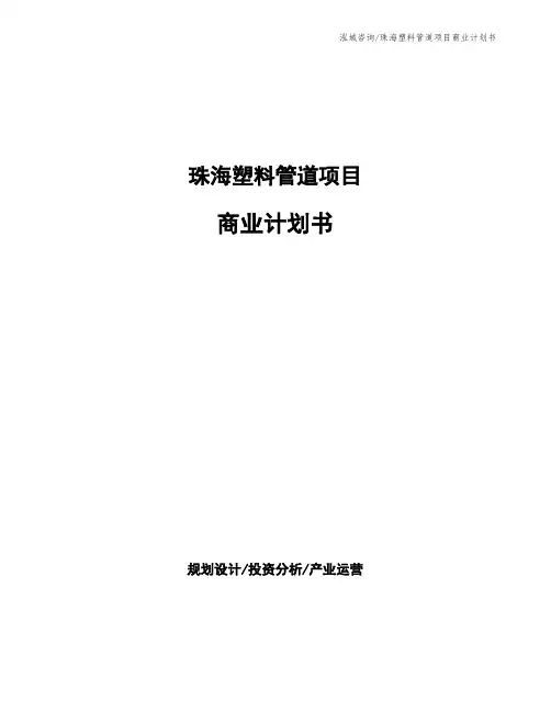珠海塑料管道项目商业计划书