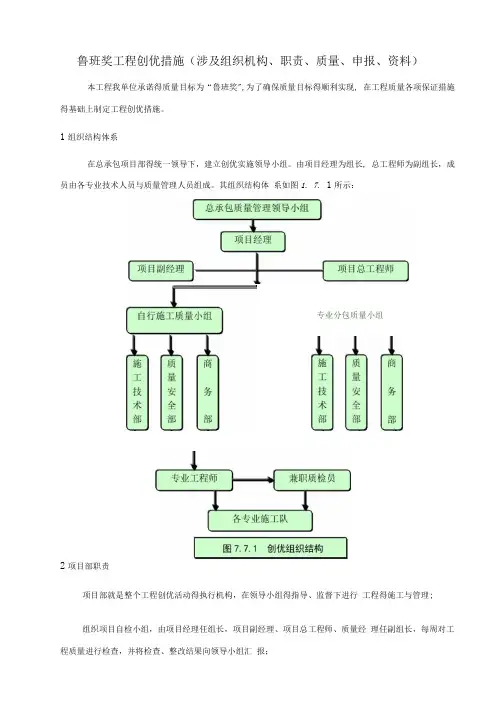 鲁班奖工程创优措施