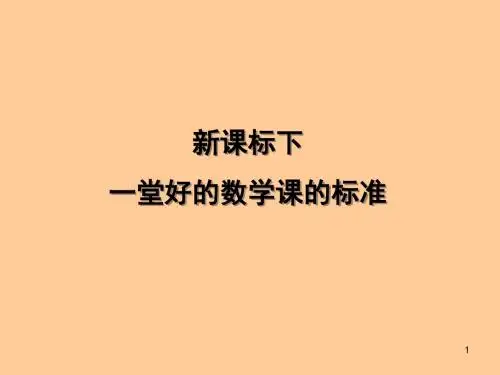 一堂好的数学课的标准概要