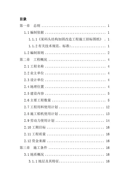 某泊位码头加固改造工程施工组织设计方案
