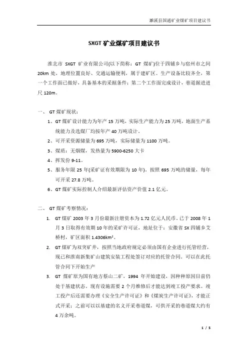 矿业项目方案建议书