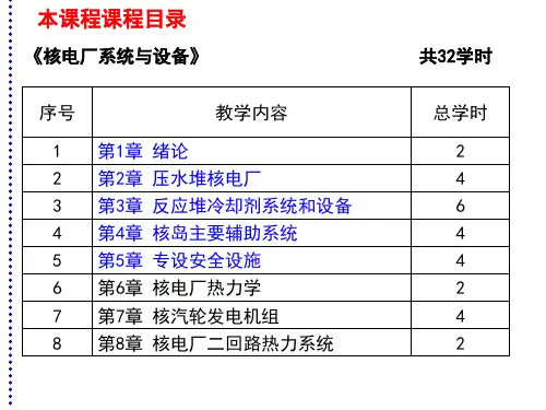 核电厂系统与设备-压水堆核电厂