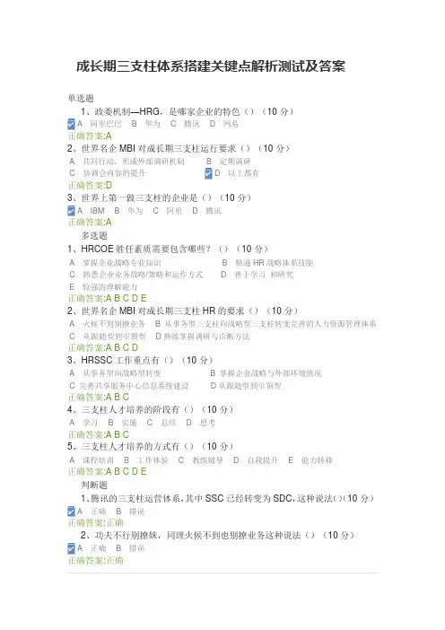 成长期三支柱体系搭建关键点解析测试及答案