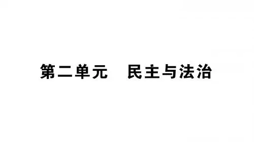 部编人教版《道德与法治》九年级上册3.1《生活在民主国家》习题课件