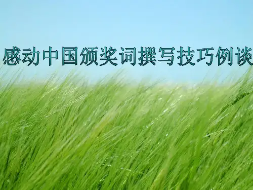 感动中国颁奖词撰写技巧例谈PPT课件