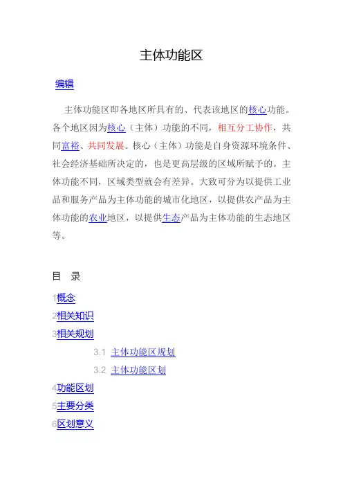 主体功能区