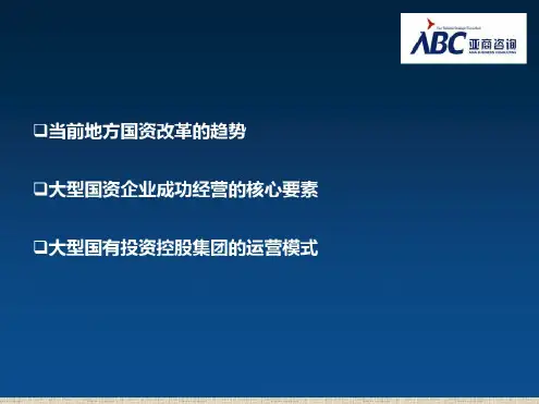构建国有资本的中坚力量—大型国有投资控股集团深入改革之道