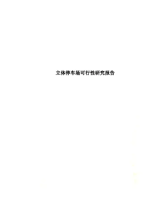 立体停车场可行性研究报告