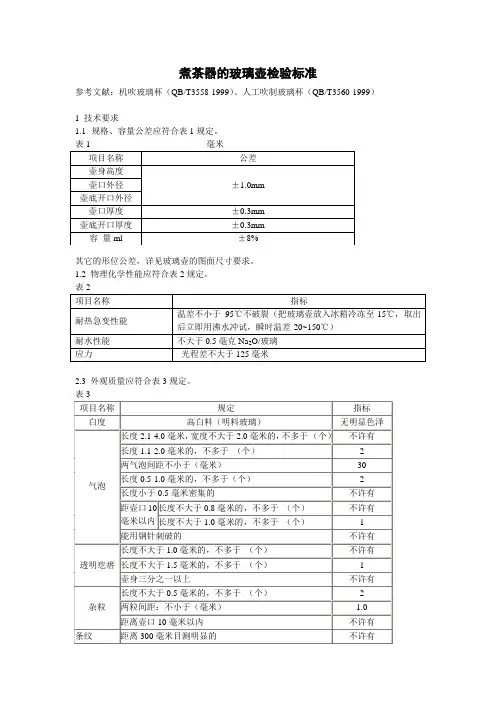 煮茶器玻璃壶标准