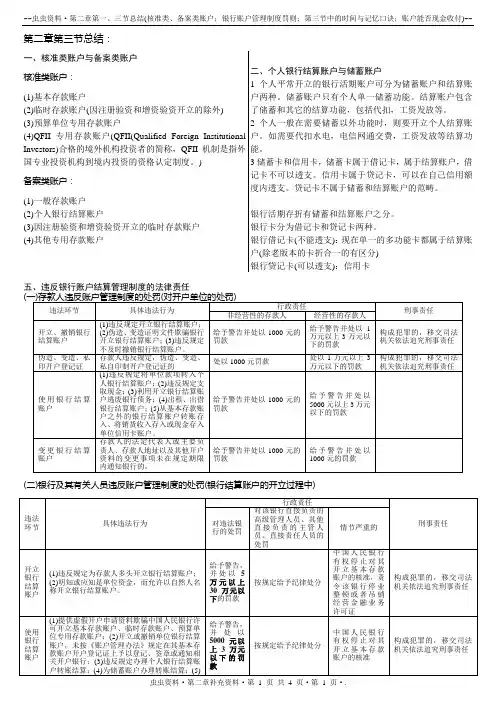第二章支付结算制度知识点归纳