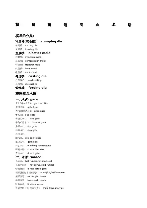 模具英语专业术语