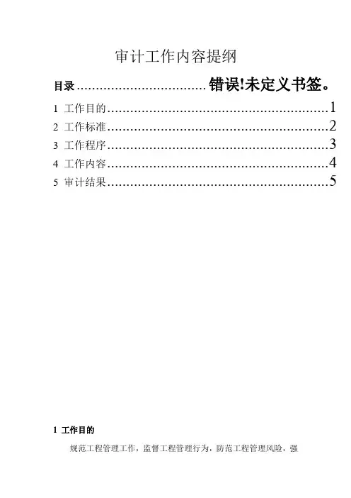 审计工作内容提纲