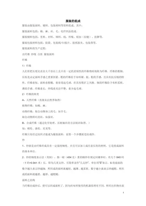 (服装企业管理)面料的种类