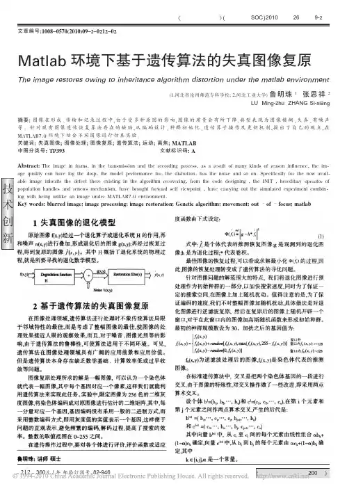 Matlab环境下基于遗传算法的失真图像复原