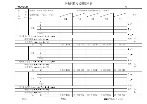 49热电偶检定通用记录表
