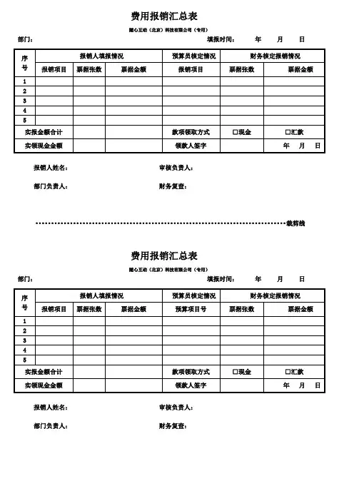 费用报销单-范本
