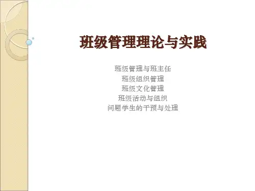 班级管理的理论与实践