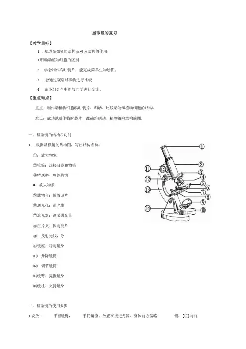 显微镜的复习
