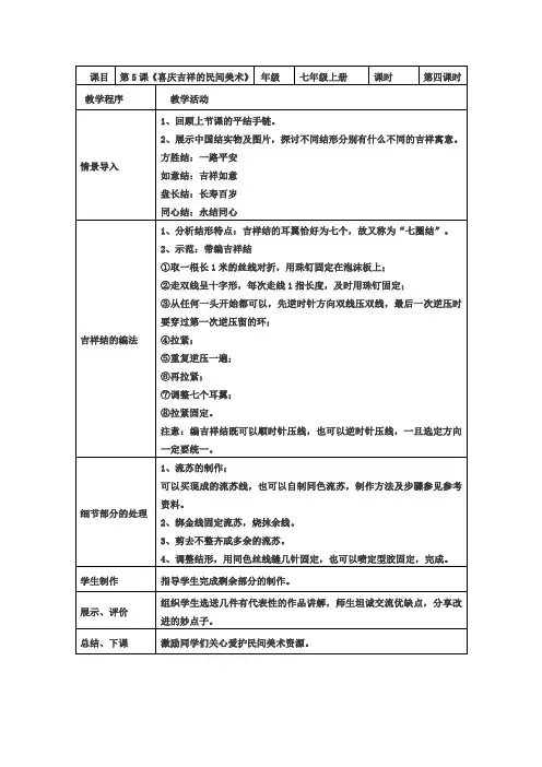 喜庆吉祥的民间美术(第四课时)