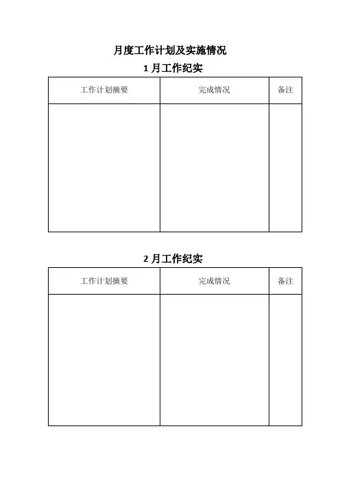 党员月度工作计划及实施情况