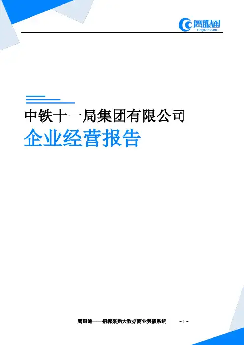 中铁十一局集团有限公司企业经营报告-鹰眼通